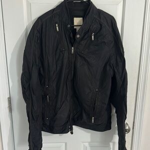 Diesel Black Women's Windbreaker Thin Jacket with Full-Length Zipper Size XXL